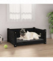 Dog Bed Black 65.5x50.5x28 cm Solid Pine Wood