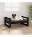 Dog Bed Black 65.5x50.5x28 cm Solid Pine Wood