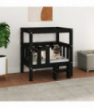 Dog Bed Black 65.5x43x70 cm Solid Wood Pine