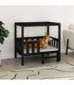 Dog Bed Black 95.5x73.5x90 cm Solid Wood Pine