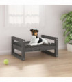 Dog Bed Grey 55.5x45.5x28 cm Solid Pine Wood