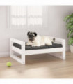 Dog Bed White 65.5x50.5x28 cm Solid Pine Wood