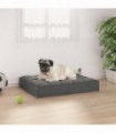 Dog Bed Grey 61.5x49x9 cm Solid Wood Pine