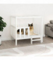 Dog Bed White 105.5x83.5x100 cm Solid Wood Pine