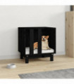 Dog House Black 50x40x52 cm Solid Wood Pine