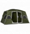 Camping Tent 4-8 Person 2 Room Green Taffeta Fabric 400L x 275W x 210Hcm