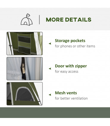 Camping Tent 4-8 Person 2 Room Green Taffeta Fabric 400L x 275W x 210Hcm