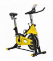 Exercise Bike Yellow Steel Aluminium 6kg Flywheel Belt Drive LCD Display