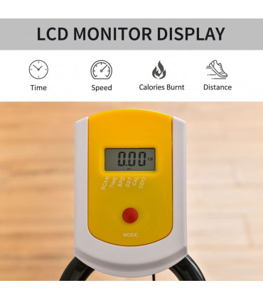 Exercise Bike Yellow Steel Aluminium 6kg Flywheel Belt Drive LCD Display