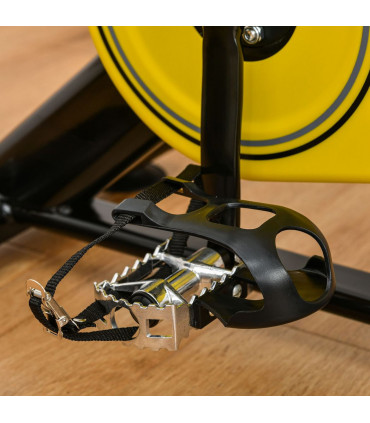 Exercise Bike Yellow Steel Aluminium 6kg Flywheel Belt Drive LCD Display