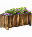 Fir Plant Pot Flower Bed Wooden 4 Feet 100Lx 40Wx40H cm Natural Wood Color