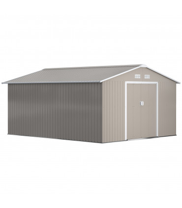Garden Shed Storage Yard Store Door Metal Roof Tool Box Container 12.5ft x 11ft