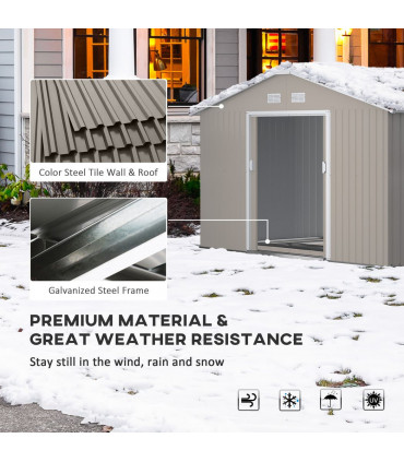 Garden Shed Storage Yard Store Door Metal Roof Tool Box Container 12.5ft x 11ft