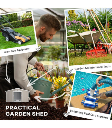 Garden Shed Storage Yard Store Door Metal Roof Tool Box Container 12.5ft x 11ft