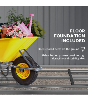 Garden Shed Storage Yard Store Door Metal Roof Tool Box Container 12.5ft x 11ft