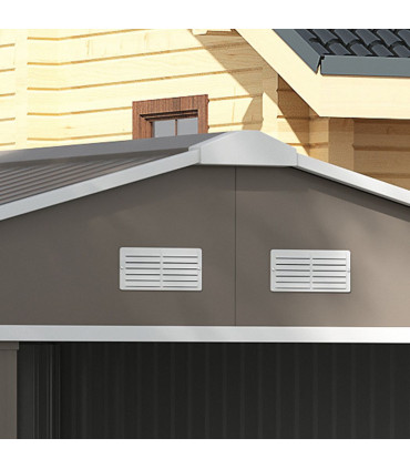 Garden Shed Storage Yard Store Door Metal Roof Tool Box Container 12.5ft x 11ft