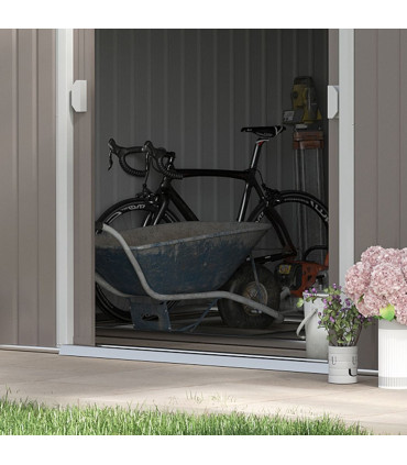 Garden Shed Storage Yard Store Door Metal Roof Tool Box Container 12.5ft x 11ft