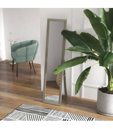 Full Length Mirror Grey MDF 37L x 3.8W x 157H cm Wall or Leaner Stand Mirror
