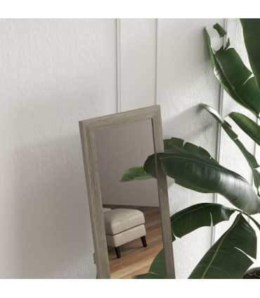 Full Length Mirror Grey MDF 37L x 3.8W x 157H cm Wall or Leaner Stand Mirror