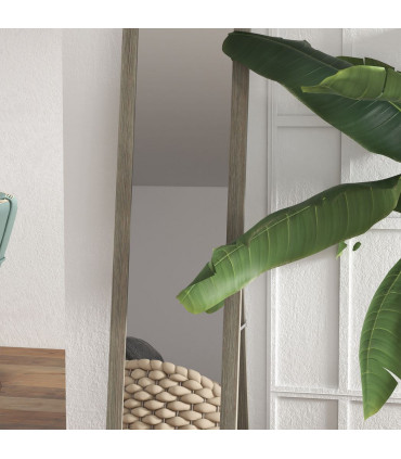 Full Length Mirror Grey MDF 37L x 3.8W x 157H cm Wall or Leaner Stand Mirror