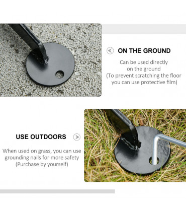 Metal Black 112cm x 79cm x 215cm Hammock Chair Stand Only Heavy Duty C-Stand