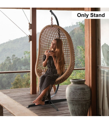 Metal Black 112cm x 79cm x 215cm Hammock Chair Stand Only Heavy Duty C-Stand