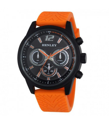 Sports Watch Black Large Silicone Strap Eye Dials Blue Red Yellow