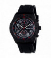 Watch Silicone strap Black Large Satin black sports dial Colourful soft strap