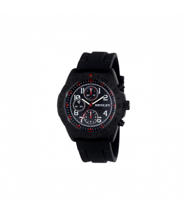 Watch Silicone strap Black Large Satin black sports dial Colourful soft strap