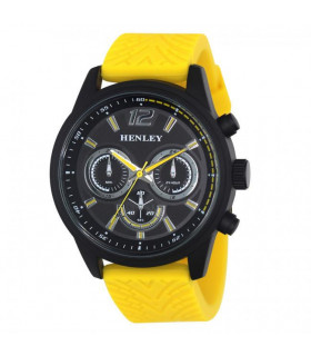 Watch Large Silicone Strap Yellow Sports Large Silicone Strap Watch Henley Men