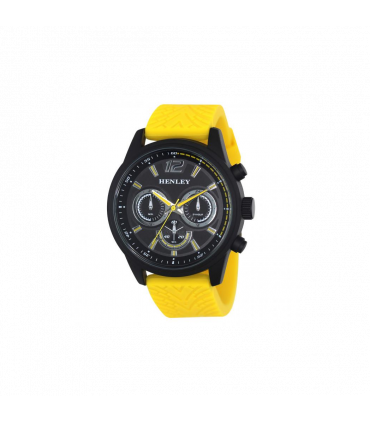 Watch Large Silicone Strap Yellow Sports Large Silicone Strap Watch Henley Men