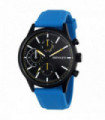 Watch Large Blue Silicone Strap Henley Mens Multi Eye Black Dial With Sports