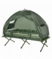 Outdoor Camping Tent Green Polyester and Canvas 193L x 78W x 118H cm Bed Cot Bag