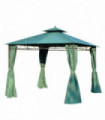 Garden Gazebo Green 298 cm x 298 cm x 270 cm Steel Polyester Sturdy Construction