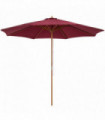 Garden Parasol Sun Shade Outdoor Umbrella Canopy Wine Red Wooden 300cm x 300cm