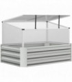 Silver Polycarbonate Panels Cold Frame Greenhouse 106W x 66D x 57.5/67.5H cm