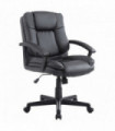 Office Chair Black PU Leather 170W x 62D x 68Hcm Swivel Executive Chair Mid Back