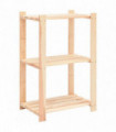 3-Tier Storage Rack 60x38x90 cm Solid Pinewood 150 kg