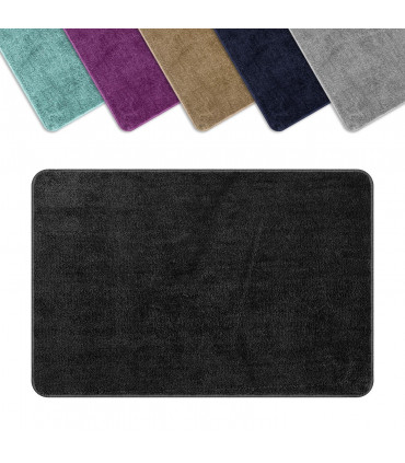 MICROFIBER BATH MAT 50X80cm DARK GREY Ultra Soft Water Absorbent Non-Slip Mats