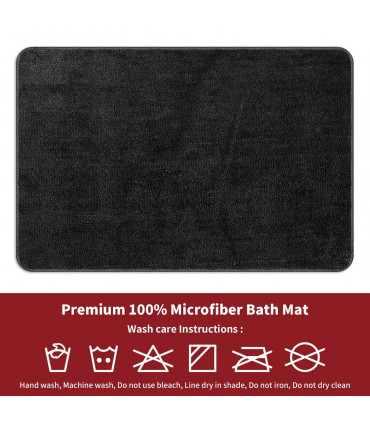 MICROFIBER BATH MAT 50X80cm DARK GREY Ultra Soft Water Absorbent Non-Slip Mats