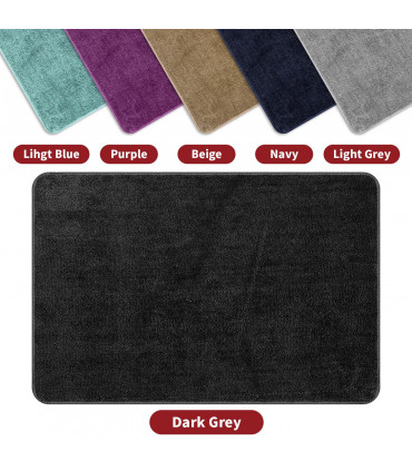 MICROFIBER BATH MAT 50X80cm DARK GREY Ultra Soft Water Absorbent Non-Slip Mats