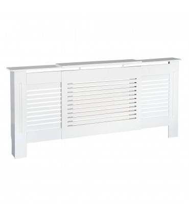 MDF White Extendable Radiator Cover 208.5cm x 20.5cm x 82.5cm Elegance & Safety