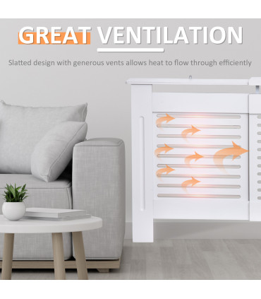 MDF White Extendable Radiator Cover 208.5cm x 20.5cm x 82.5cm Elegance & Safety