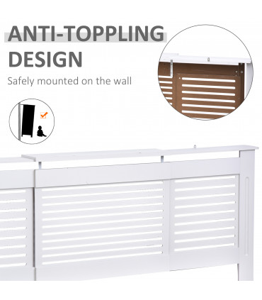 MDF White Extendable Radiator Cover 208.5cm x 20.5cm x 82.5cm Elegance & Safety
